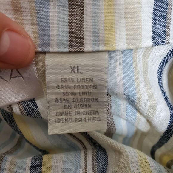Erika Striped Button Down Shirt Size XL NWT - Picture 6 of 9